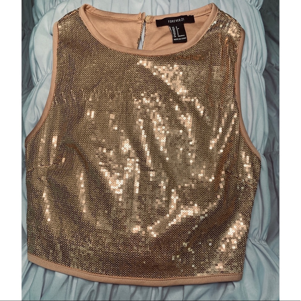 Rose gold sequence top